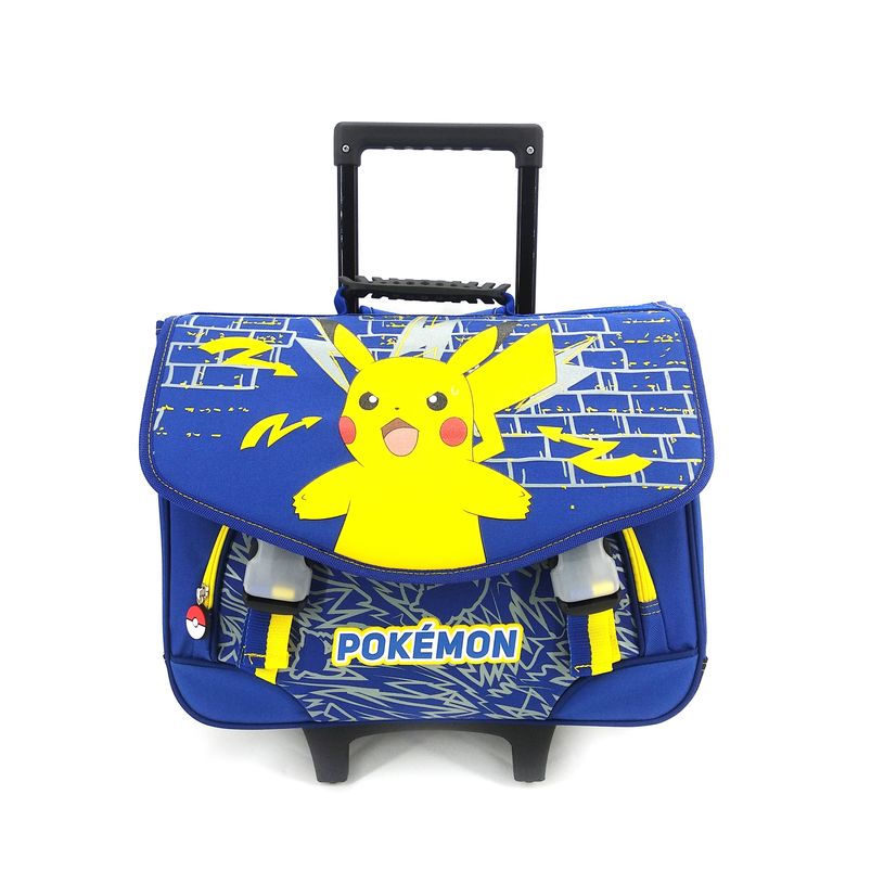 3700516279972-Cartable à roulettes Pokemon - 2 compartiments - bleu marine - Bagtrotter-P_400006470_1-0