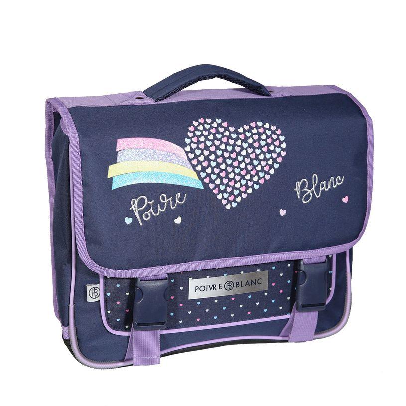 4891320457935-Cartable Poivre Blanc 38 cm - 2 compartiments - bleu marine - Bagtrotter-P_400006478_2-1