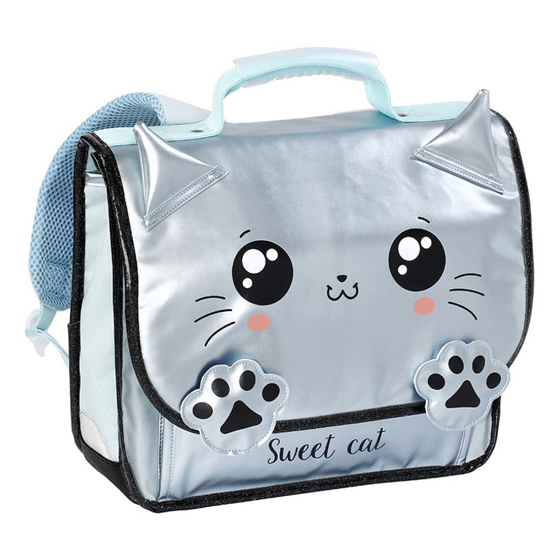 3135253272755-Cartable Sweet Cat 35 cm - bleu pastel - 1 compartiment - Viquel-P_400006504_1-0