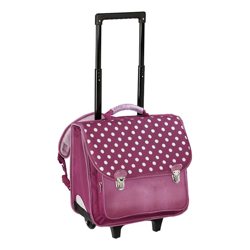 3135253872566-Cartable à roulettes Daisy - 38 cm - bordeaux - 2 compartiments - Viquel-P_400006511_1-0