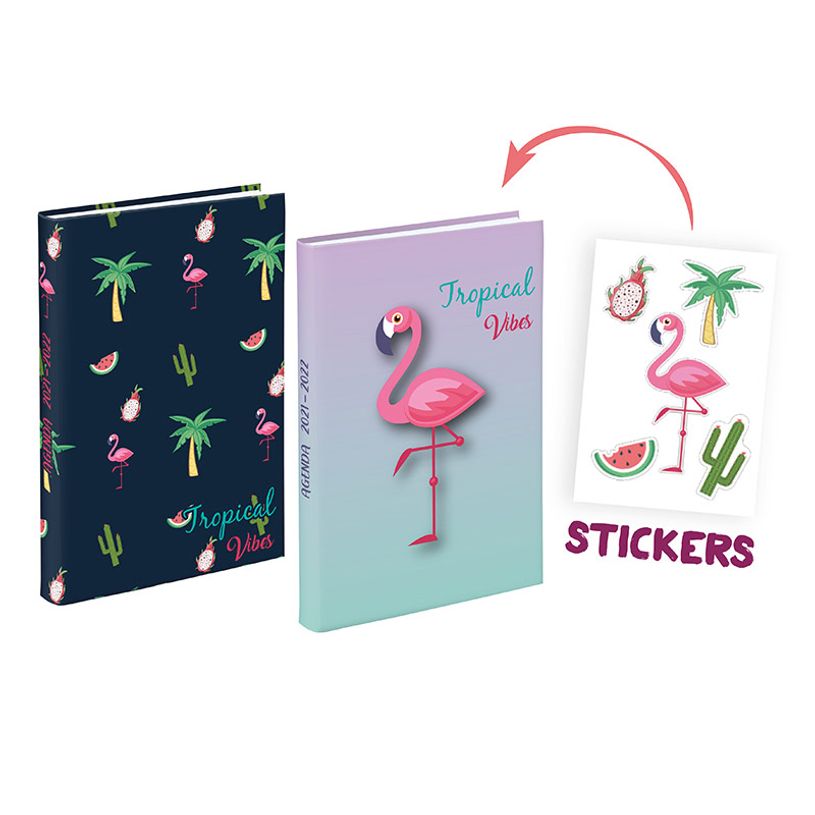3135257192592-Agenda Tropical Vibes avec stickers - 1 jour par page - 12 x 17 cm - 2 modèles disponible-P_400006558_2-0