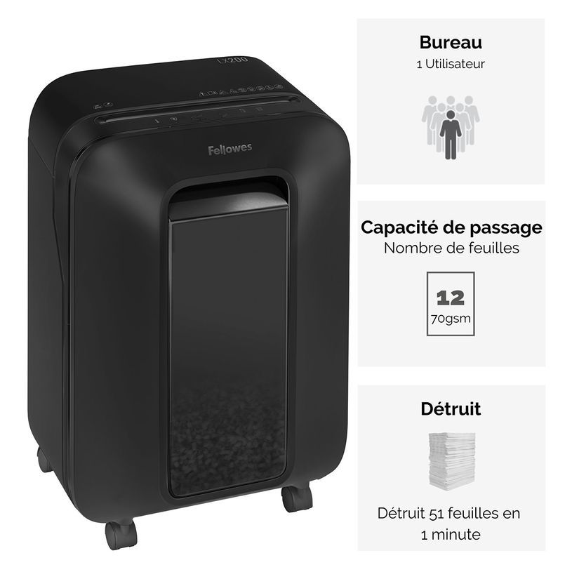 043859763801-Fellowes Powershred LX200 - destructeur de documents coupe croisée mini-cut - 12 feuilles-P_400006916_11-3