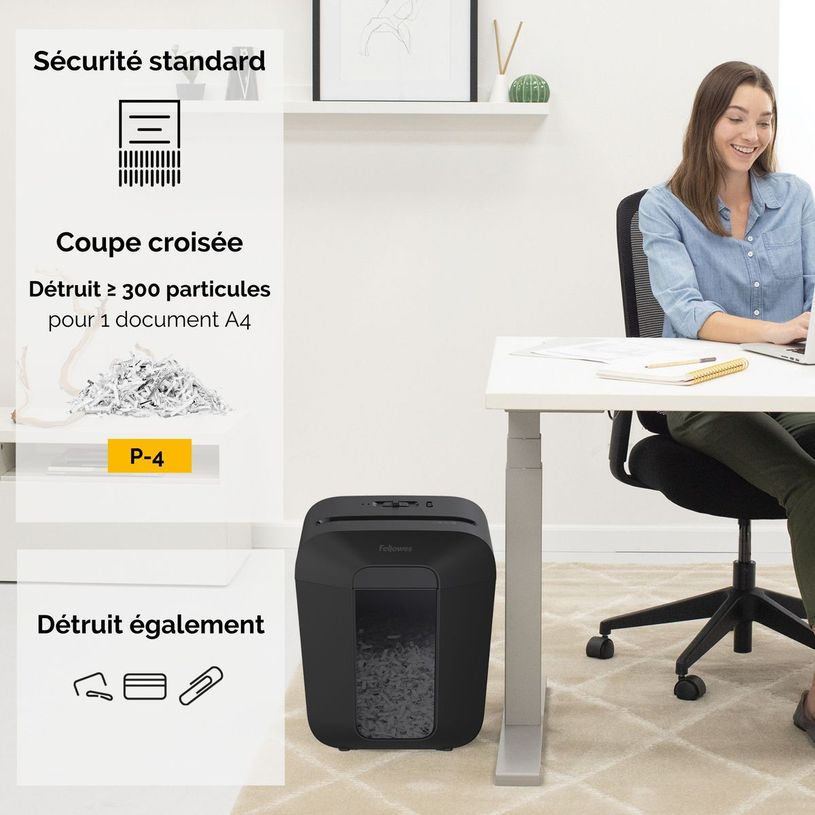 043859764778-Fellowes Powershred LX45 - destructeur de documents coupe croisée - 8 feuilles - Corbeille 17 litre-P_400006919_17-4