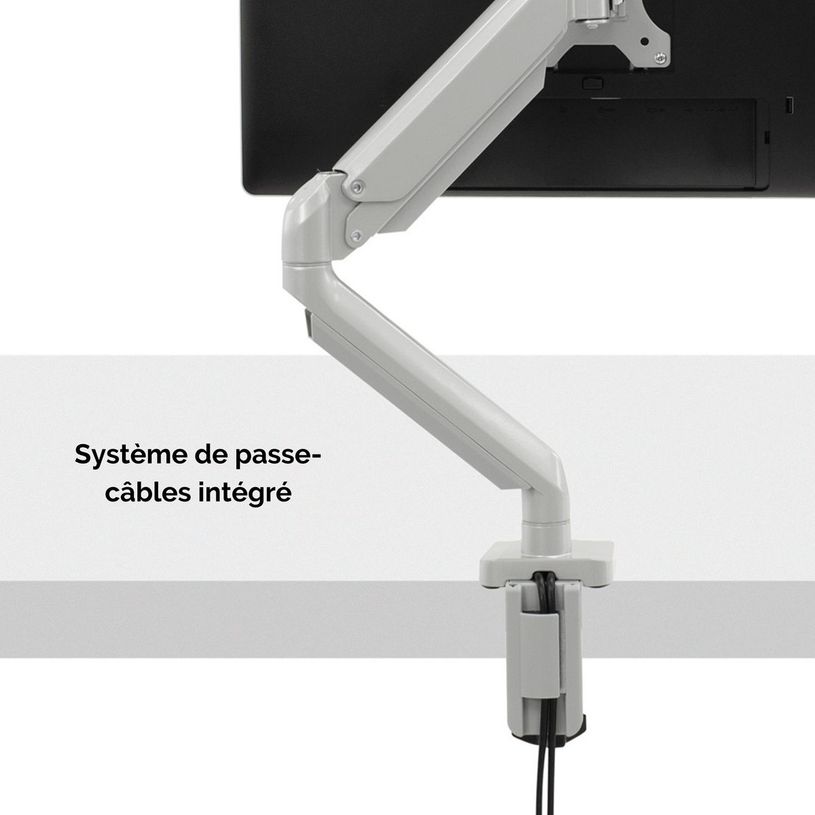 043859764198-Fellowes Platinum series - Bras porte écran simple réglable -  fixation sur bureau - blan-P_400006923_4-3