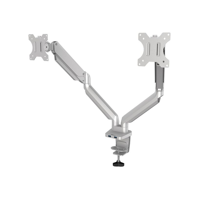 043859764228-Fellowes Platinum series - Bras porte écran double réglable -  fixation sur bureau - gris-P_400006926_3-2