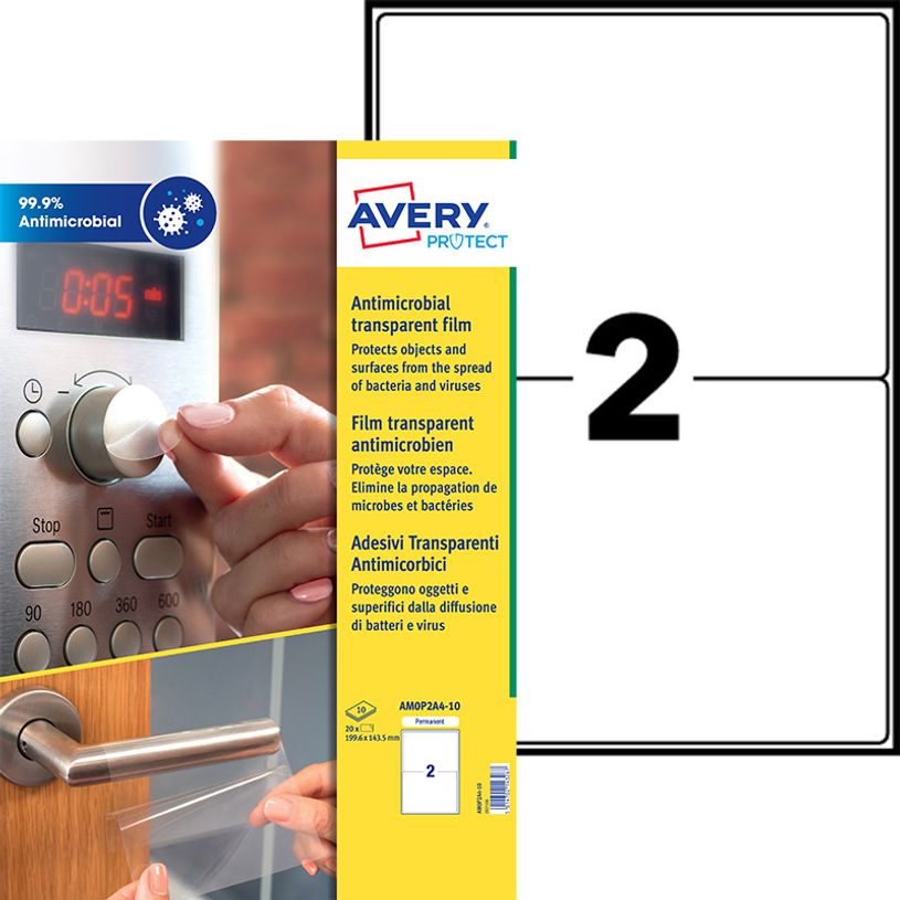 5014702143267-Avery - 20 Films Antimicrobiens - 199,6 x 143,5mm - adhésif permanent-P_400006928_3-0