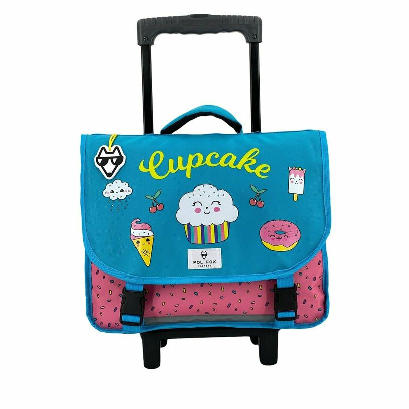 3663842006493-Cartable à roulettes Cupcake 38 cm - 2 compartiments - rose - Pol Fox-P_400006953_1-0