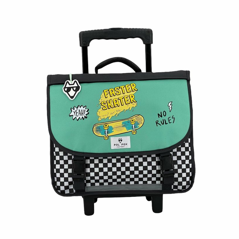 3663842006608-Cartable à roulettes réversible Skate 38 cm - 2 compartiments - gris - Pol Fox-P_400006964_3-2