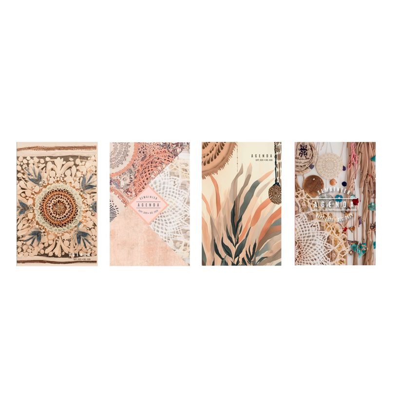 3147280194207-Agenda Lecas Bohème 16 mois - 1 semaine sur 2 pages - 10 x 15 cm - différents motifs disponibles--0