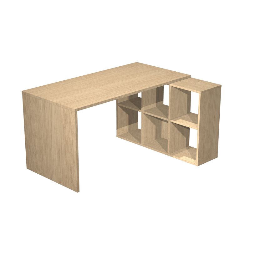 0404000071976-Bureau avec module 6 cases - 140 cm - chêne-P_400007197_2-1