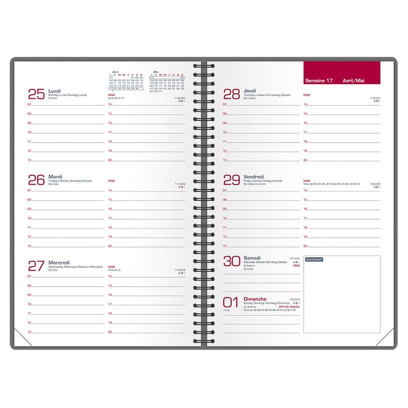 3147280205248-Agenda Oxford Office - 1 semaine sur 2 pages - 10 x 15 cm - gris/noir - Hamelin-P_400007214_3-1