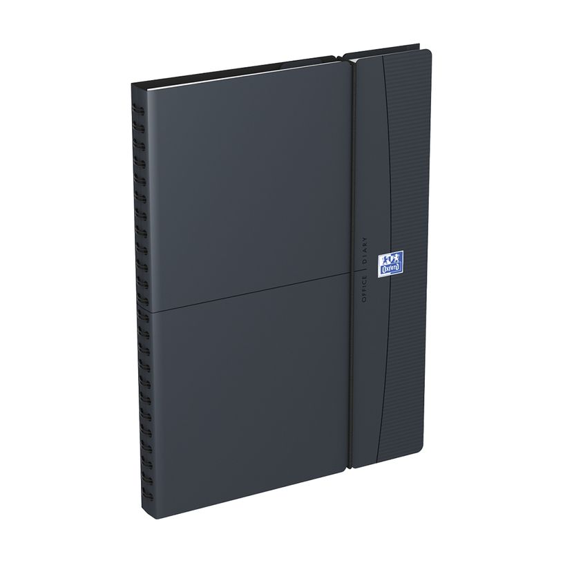 3147280205231-Agenda Oxford Office - 1 semaine sur 2 pages - 15 x 21 cm - gris/noir - Hamelin-P_400007215_1-0