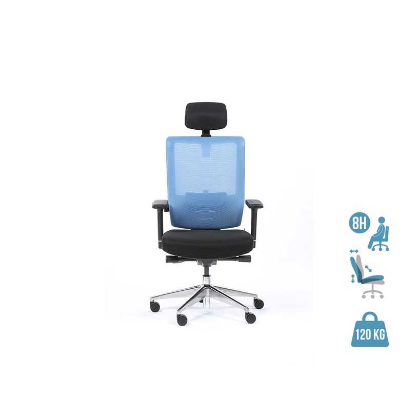 3701338801082-Fauteuil de bureau ergonomique SYNEC - accoudoirs réglables - appuie-tête réglable - no-P_400007266_1-0