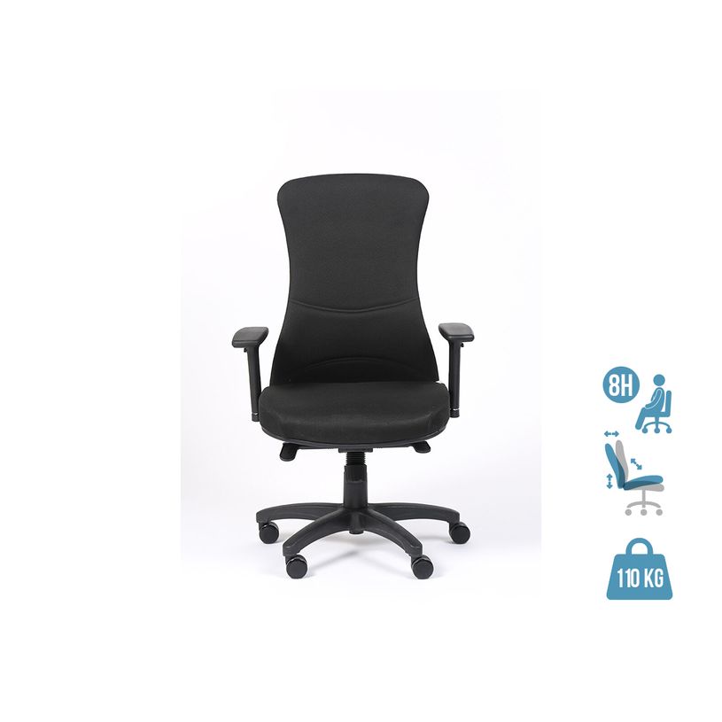 3701338800870-Fauteuil de bureau SOMERSET - accoudoirs réglables - noir-P_400007270_1-0