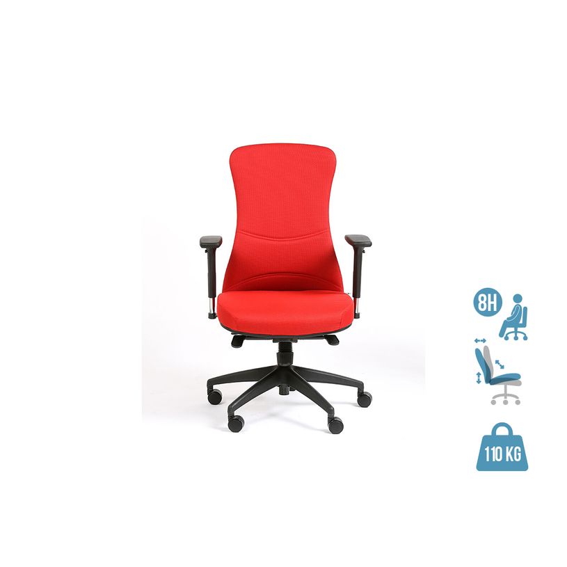 3701338800894-Fauteuil de bureau SOMERSET - accoudoirs réglables - rouge-P_400007271_1-0