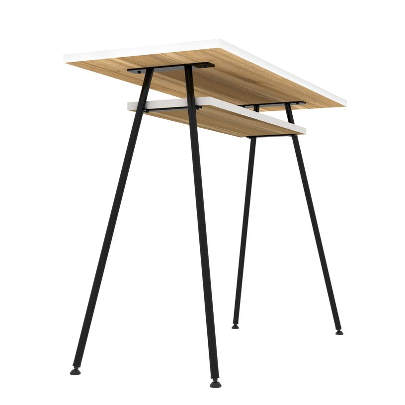 0000006695675-EasyHome - Bureau télétravail LV1 100 cm - avec tablette - noyer - pieds noirs-P_400007619_3-2