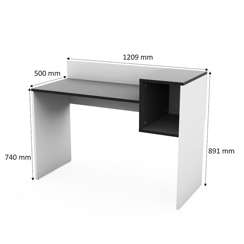 0000006695712-EasyHome - Bureau LV16 121 cm - avec cube de rangement - noir - pieds blancs-P_400007624_3-2