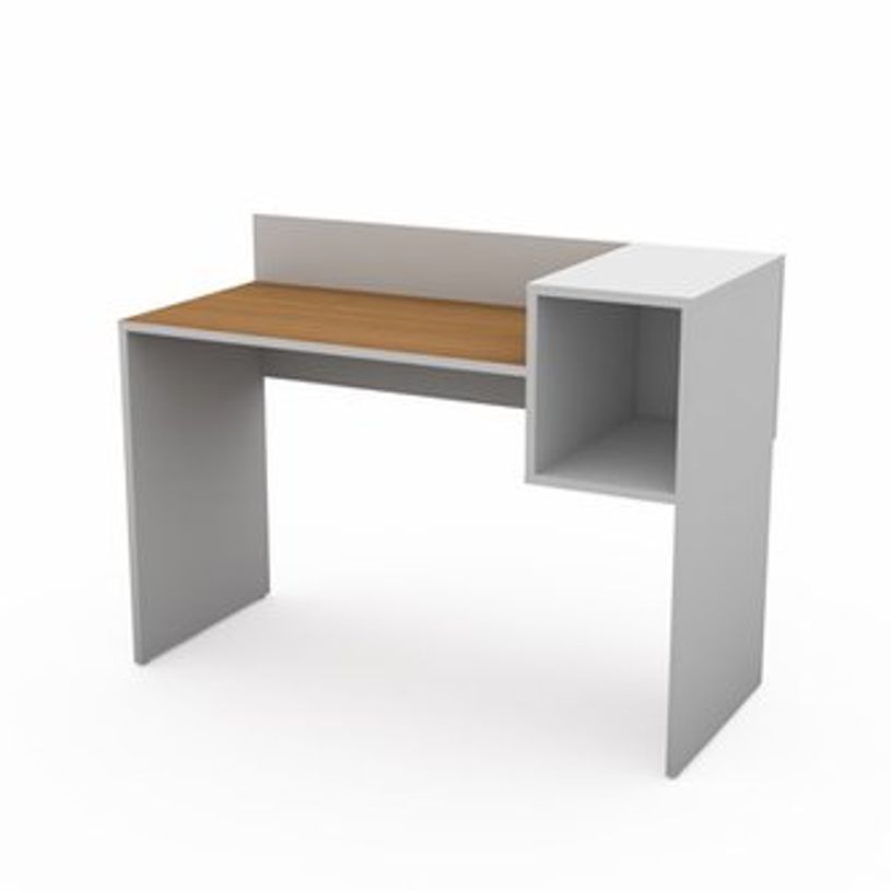 0000006695729-EasyHome - Bureau LV16 121 cm - avec cube de rangement - cerisier - pieds blancs-P_400007625_2-1