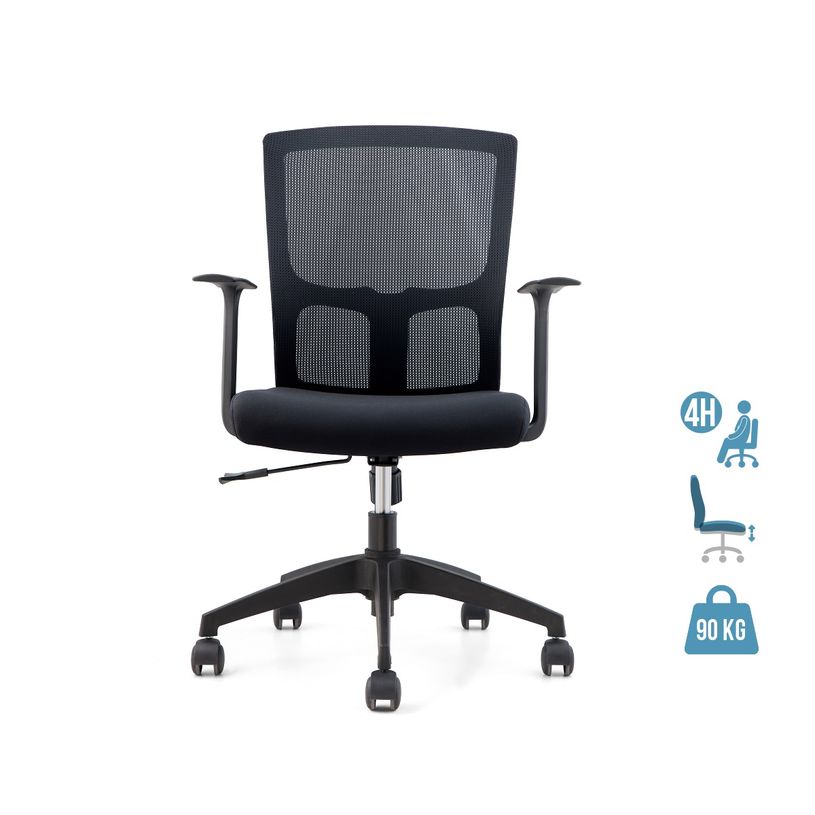 3700339917402-Fauteuil de bureau ROBIN - accoudoirs fixes - noir-P_400007662_1-0