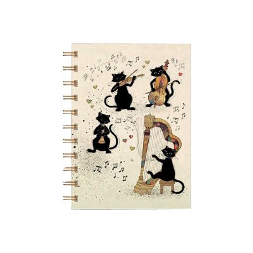 3700572744667-Kiub Bug Art - Carnet de notes à spirale A6 - ligné - Chats musique-P_400007829_1-0