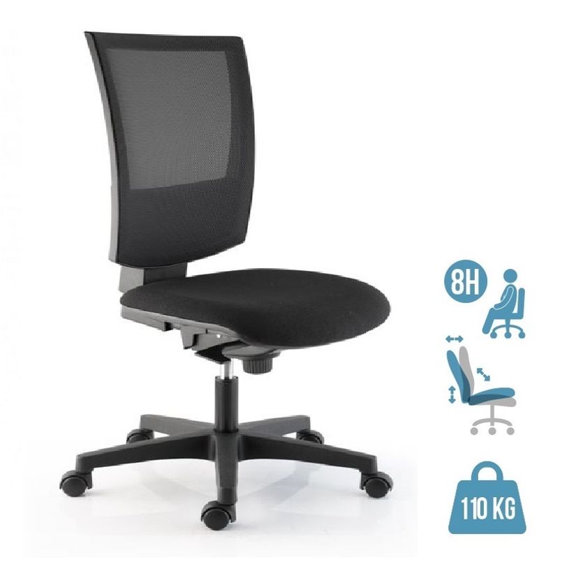 3660916012398-Fauteuil de bureau KILIMA - accoudoirs en option* - noir-P_400007831_1-0