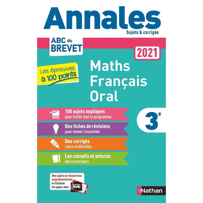 9782091575162-Annales Brevet 2021 les épreuves à 100 points - Maths-Français-oral - sujets et corrig