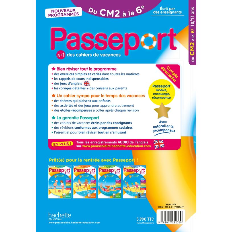 9782017222569-Passeport - Du CM2 à la 6ème 10/11 ans - Cahier de vacances--1