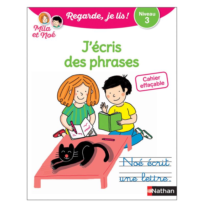9782091933948-Cahier effaçable J'écris des phrases - Niveau 3 avec Mila et Noé-P_400008086_1-0