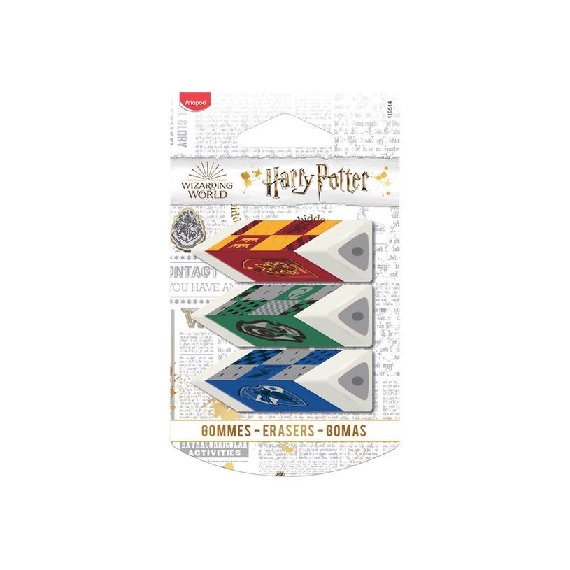 3154141195143-Maped Harry Potter - Pack de 3 Gommes pyramide (Gryffindor, Serpantard, Ravenclaw)-P_400008424_3-2