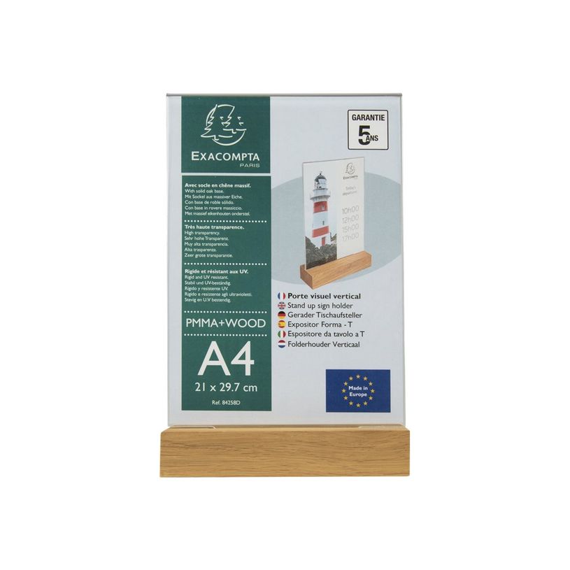 9002493109384-Exacompta - Porte-visuel avec socle en bois - A4 vertical - double face-P_400008535_1-0
