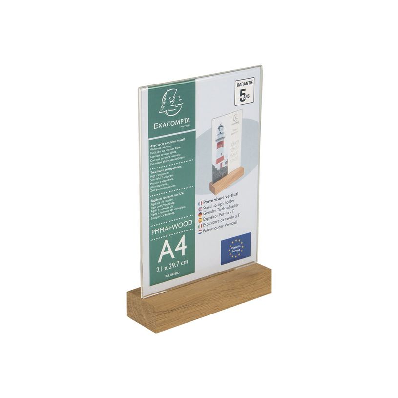 9002493109384-Exacompta - Porte-visuel avec socle en bois - A4 vertical - double face-P_400008535_2-1