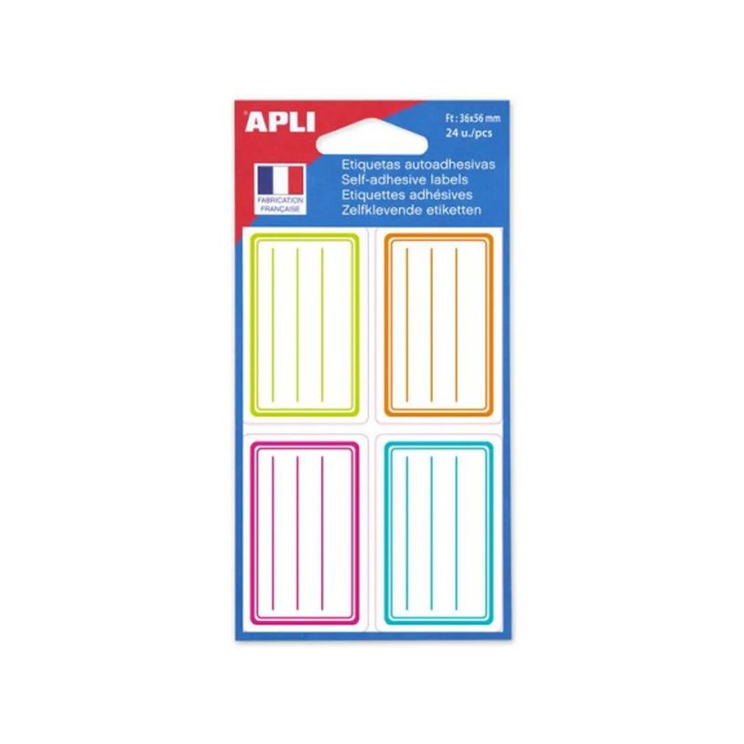 3270241026740-Apli Agipa - 24 Étiquettes scolaires cadre et lignes couleurs peps - 36 x 56 mm - réf 10-P_400008550_1-0