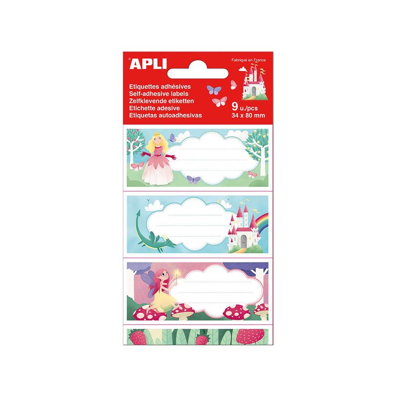 8410782184362-Apli Princesses - 9 Étiquettes scolaires - 36 x 81 mm-P_400008555_4-1