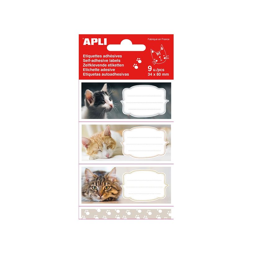 8410782184386-Apli Chats - 9 Étiquettes scolaires - 36 x 81 mm-P_400008557_3-0