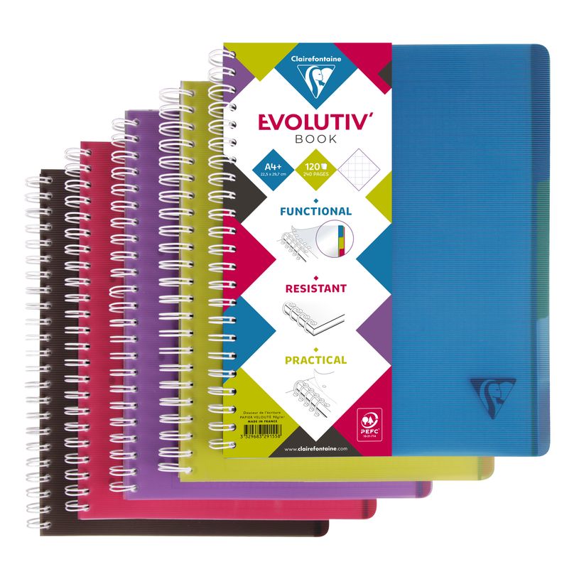 3329683291558-Clairefontaine Linicolor Evolutiv'Book - Cahier à spirale - A4 (21x29,7 cm) - 240 pages - petit-P_400008795_1-0