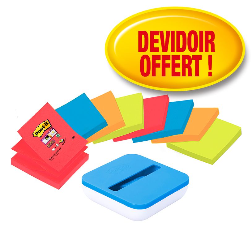 4891203054404-Post-it - 8 Blocs Z-Notes avec dévidoir bleu offert-P_400008798_1-0