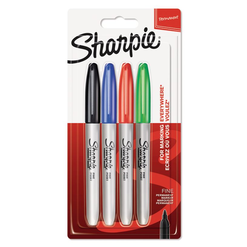 3501170811016-Sharpie - Pack de 4 marqueurs permanents - couleurs assorties - pointe fine-P_400008812_1-0