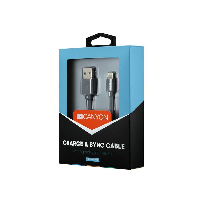 5291485001193-Canyon - câble plat Lightning / USB - 1 m - noir-P_400008827_1-2