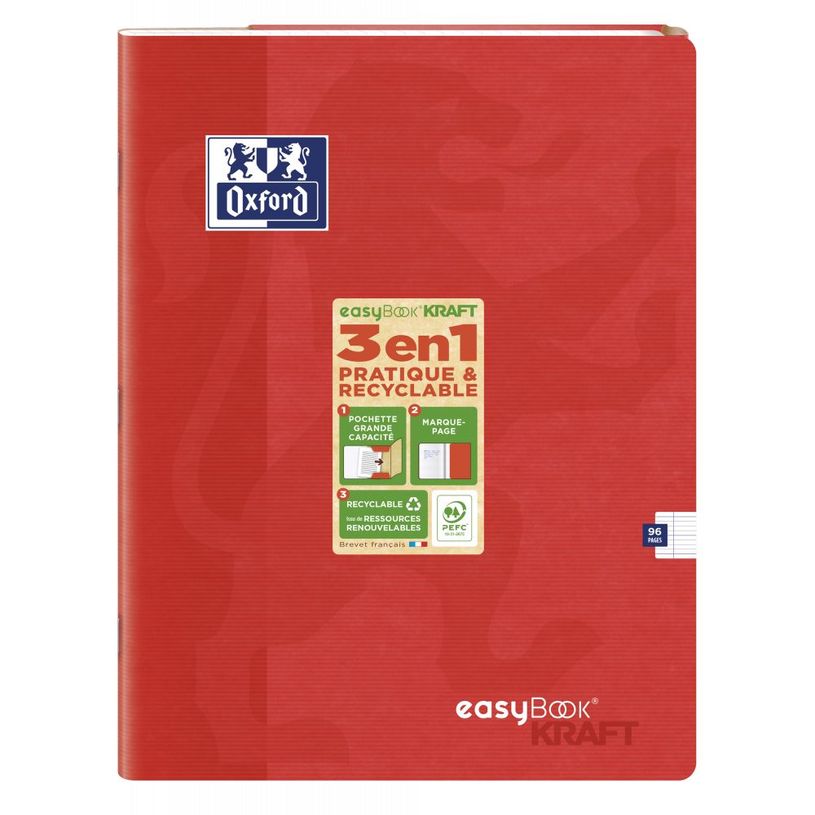 3020120165868-Oxford EasyBook Kraft - Cahier 24 x 32 cm - 96 pages - grands carreaux (Seyes) - disponibl-P_400008851_6-5