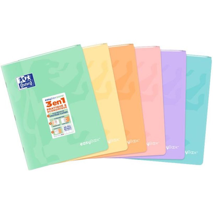 3020120165820-Oxford EasyBook Pastel - Cahier polypro 24 x 32 cm - 96 pages - grands carreaux (Seyes) - disponi-P_400008856_1-0
