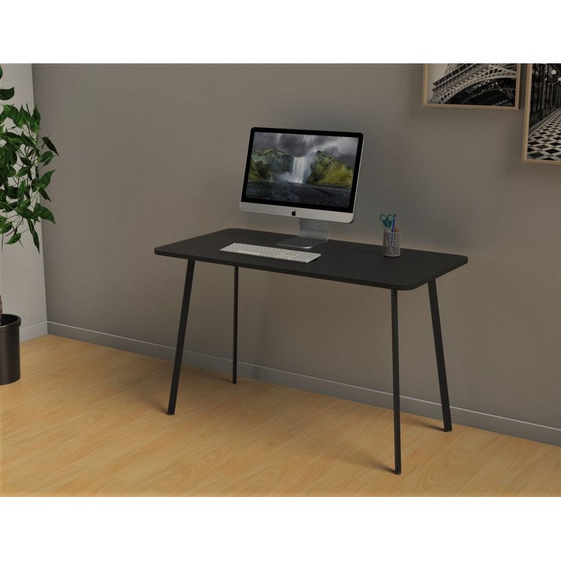 3660141256475-Bureau home office HOPM - 114 x 60 cm - pied noir et plateau noir-P_400008921_1-0