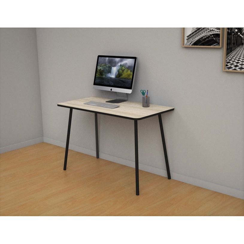 3660141256505-Bureau home office HOPM - 114 x 60 cm - pied noir et plateau chêne-P_400008924_1-0