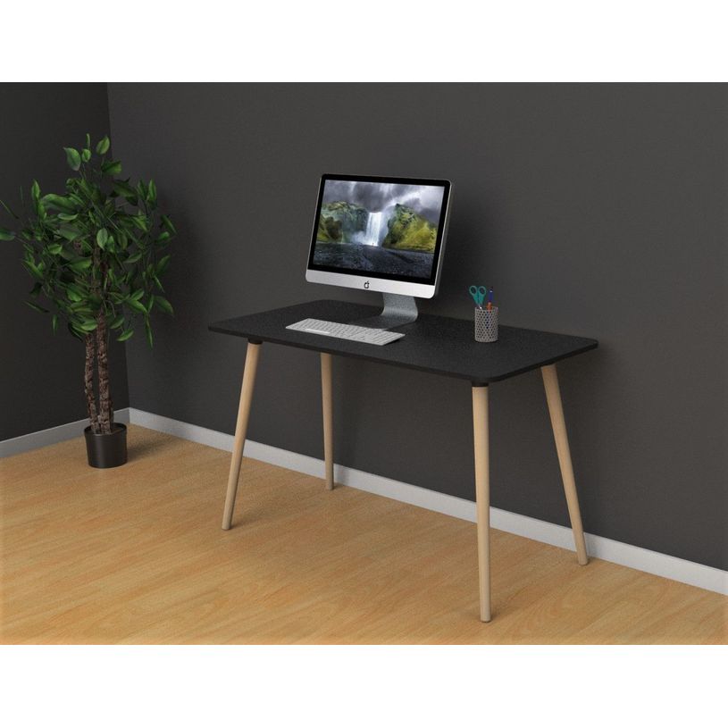 3660141256413-Bureau home office HOPM - 114 x 60 cm - pied hêtre et plateau noir-P_400008925_1-0