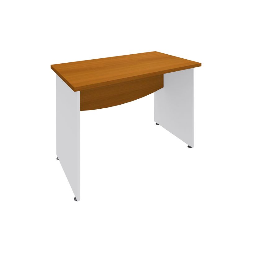 3253310174788-Bureau droit DUAL - L80 - Pieds blanc - plateau imitation Merisier-P_400008959_1-0
