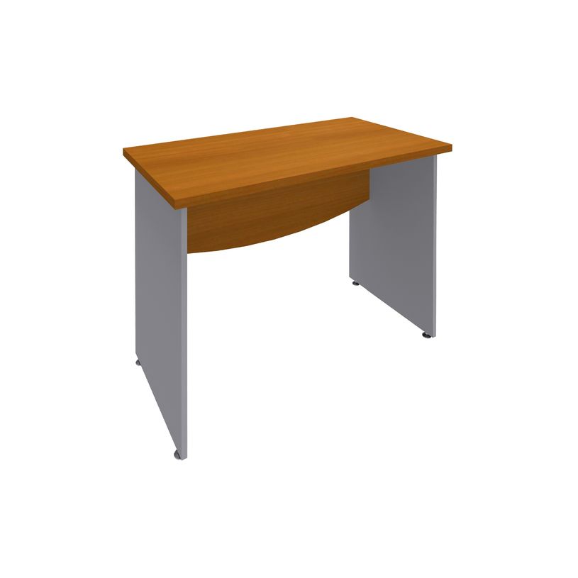 3253310104907-Bureau droit DUAL - L80 - Pieds Alu - plateau imitation Merisier-P_400008960_1-0