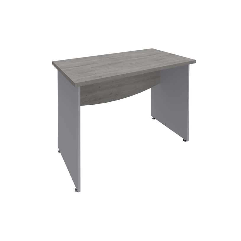 3253310174818-Bureau droit DUAL - L80 - Pieds Alu - plateau imitation Chêne gris-P_400008963_1-0