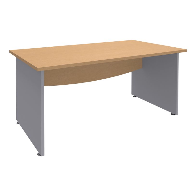 3253310105041-Bureau droit DUAL - L120 - Pieds Alu - plateau imitation Hêtre-P_400008975_1-0