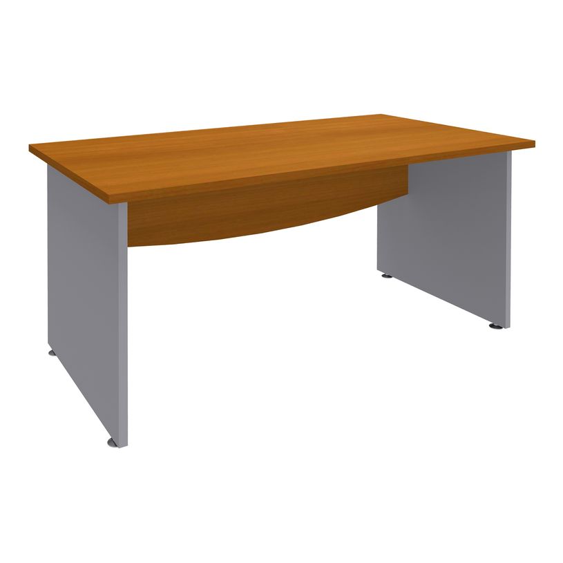 3253310105065-Bureau droit DUAL - L120 - Pieds Alu - plateau imitation Merisier-P_400008978_1-0