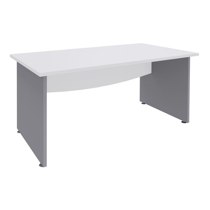 3253310105348-Bureau droit DUAL - L140 - Pieds Alu - plateau blanc-P_400008990_1-0