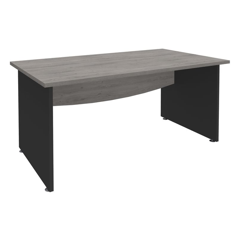 3253310174993-Bureau droit DUAL - L140 - Pieds Anthracite - plateau imitation Chêne gris-P_400008997_1-0